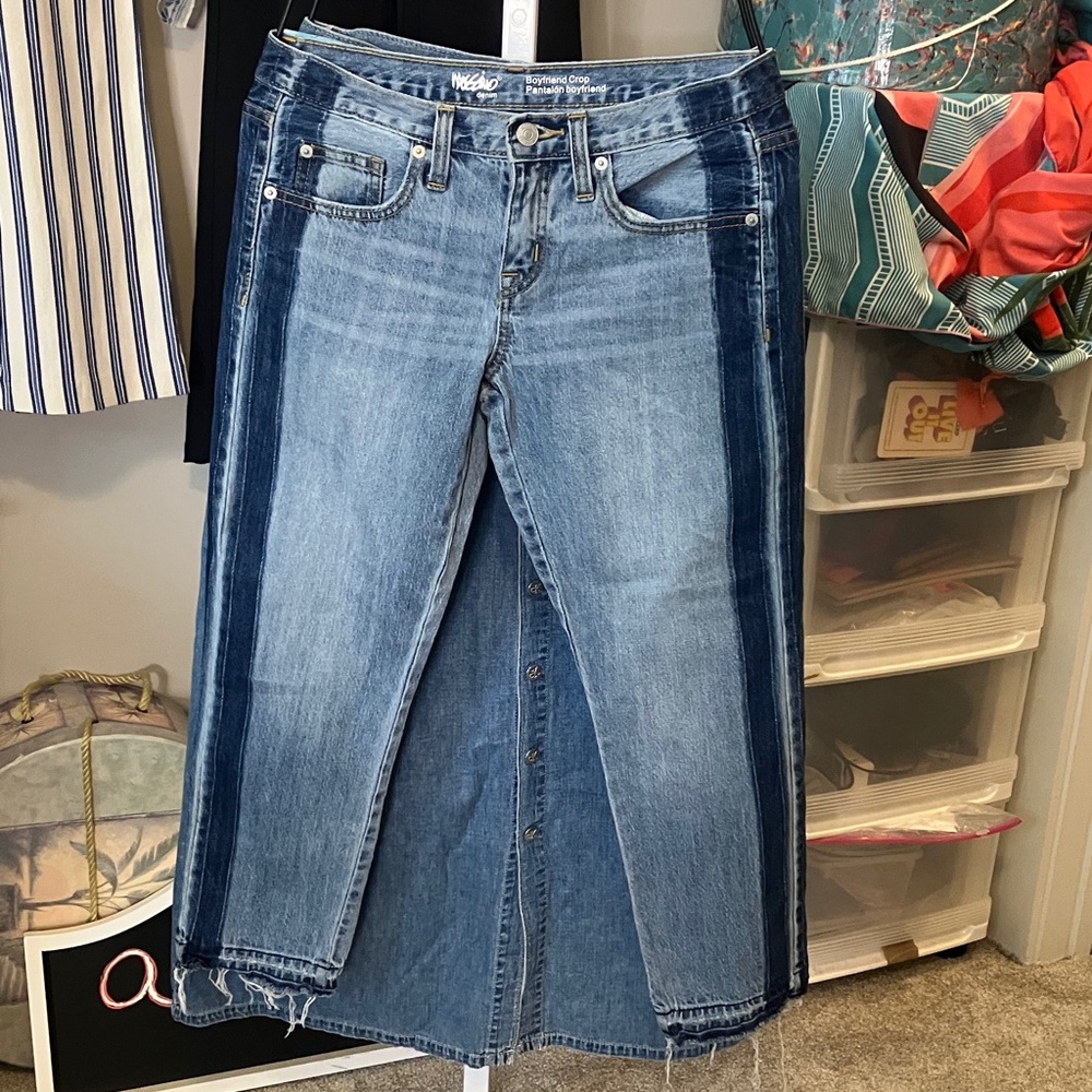 Mossimo Supply Co. Women's Straight Leg Jeans in Two-Tone Blue Denim - Picture 4 of 10